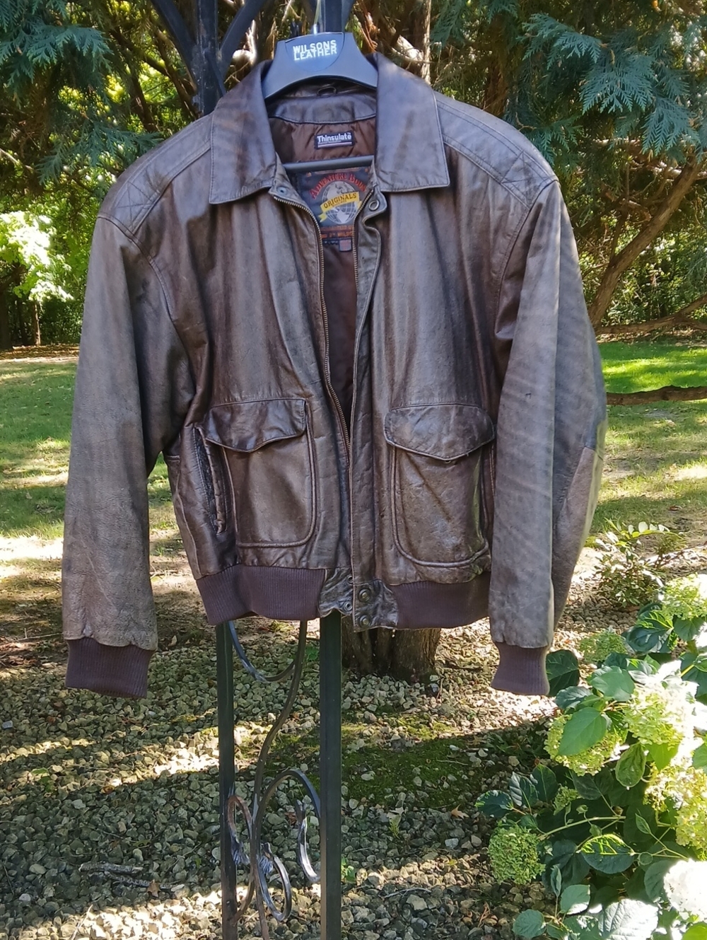 Wilsons Leather "Adventure Bound" bomber jacket. V8ntage 80s Sz XL